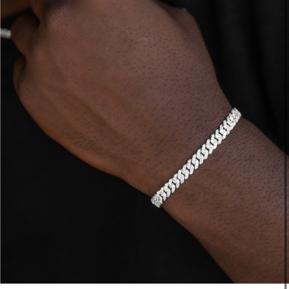 🥶 NEW 14K 6mm 8” White Gold Plated Micro Diamond Prong Icy Bracelet - GLD Shop - Picture 4 of 8